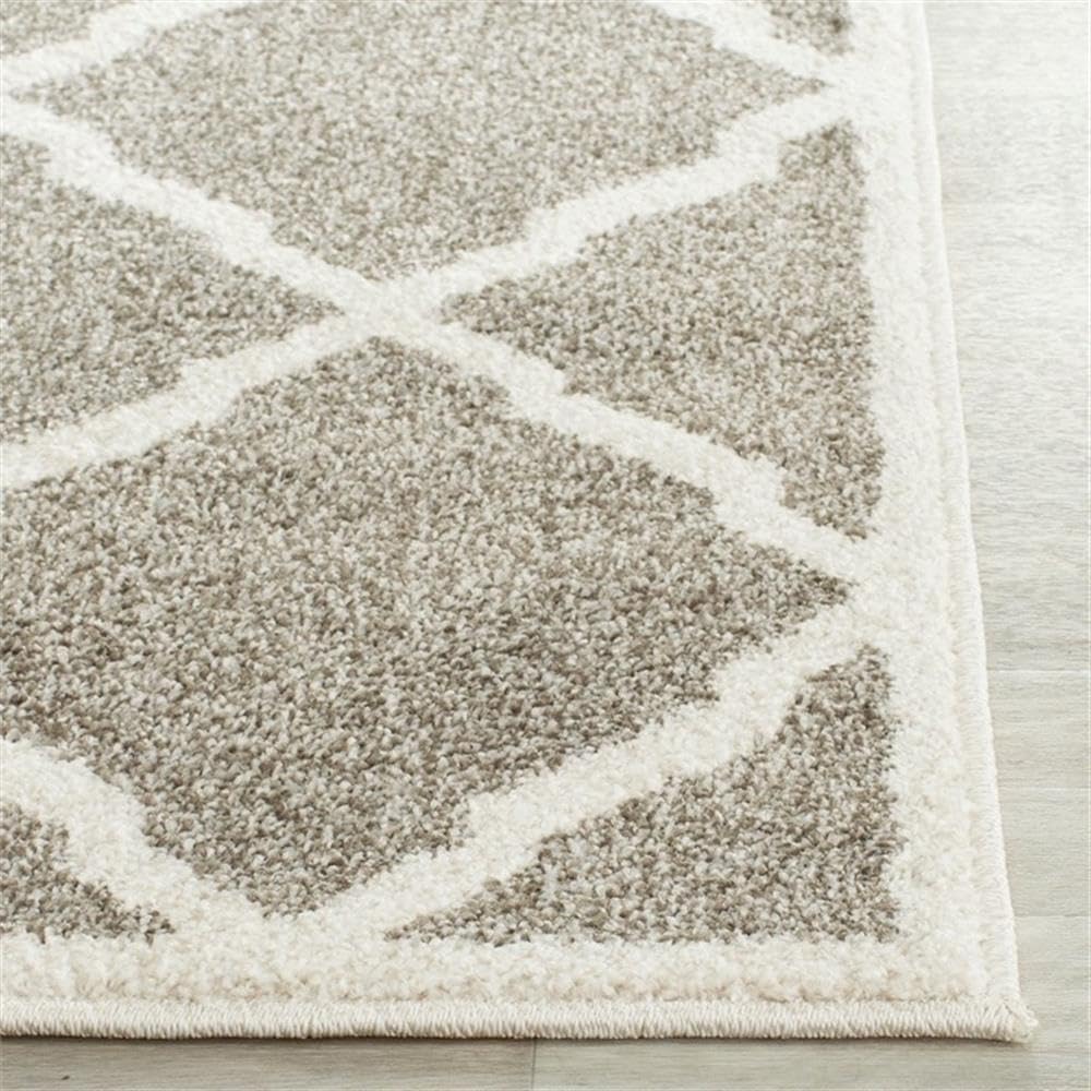 Pemberly Row Polypropylene Indoor Outdoor Rug, 2'3" x 7', Dark Grey, Durable Design, Versatile Home Decor for Entryways, Living Rooms, or Patios