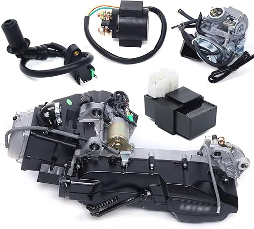 Miniatura 2 de ZAWAYINE Juego completo de motor refrigerado por aire de 150 CC de 4 tiempos GY6 de un solo cilindro, motor de motor de caja larga, ciclomotor,