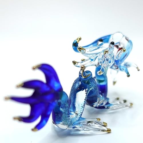 Miniatura 6 de Figuras artísticas de cristal soplado a mano en miniatura de dragón, animales de fantasía, regalo coleccionable, decoración del hogar, 3 pulgadas