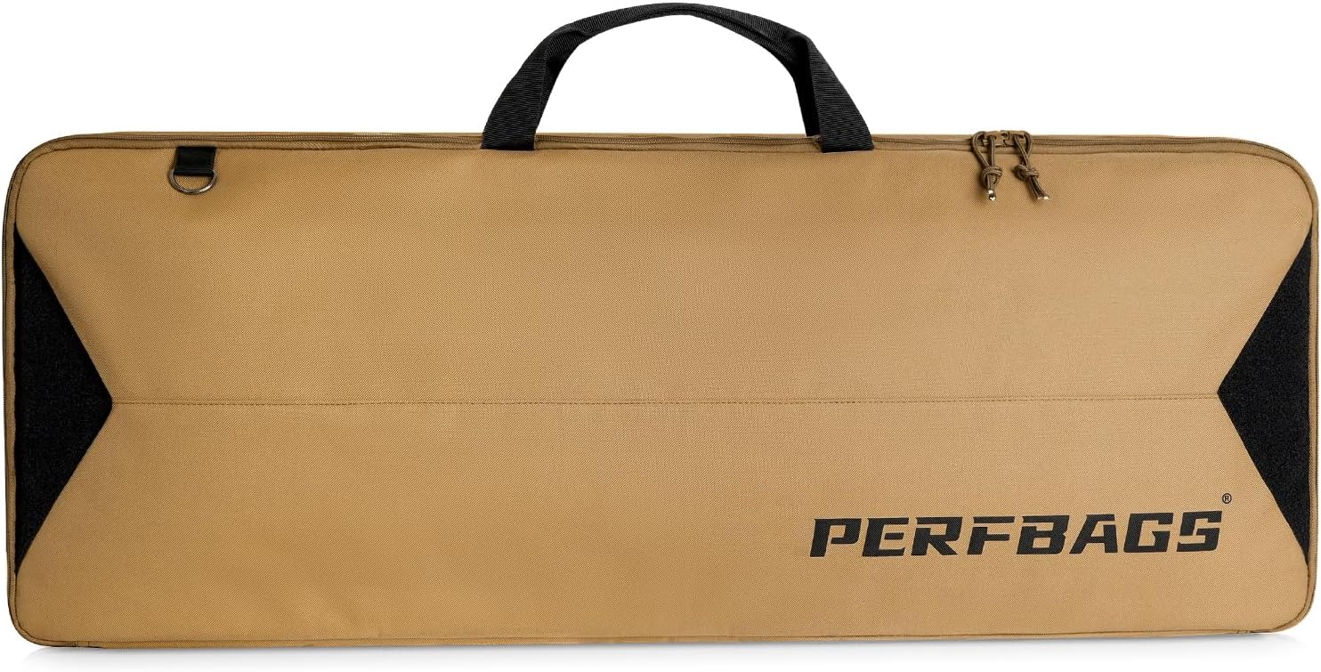 Single Rifle Case Bag, Tactical Padded Soft Gun Case w/MOLLE System, Wide Interior Fits Scoped Rifles, Adjustable Sling, Dual Zipper for Hunting & Range