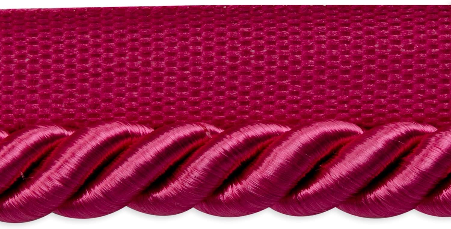 Trims by The Yard Hilda 3/8″ Twisted Lip Cord Trim, Versatile Trim for DIY Crafts, Picture Frames, Home Decor, and Fashion Items, 10-Yard Cut, Fuchsia