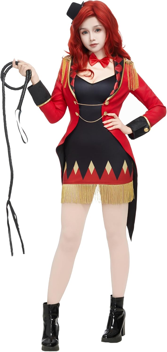 haikyuu Women Ringmaster Costume Halloween Circus Ringleader Dress Outfits Lion Tamer Cosplay - Image 6