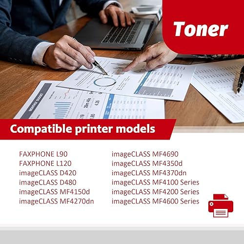 Miniatura 2 de Cartucho de tóner negro 104 de alto rendimiento (paquete de 2) – Reemplazo de tóner CRG-104 compatible con Vsenk para tóner 104 para impresora