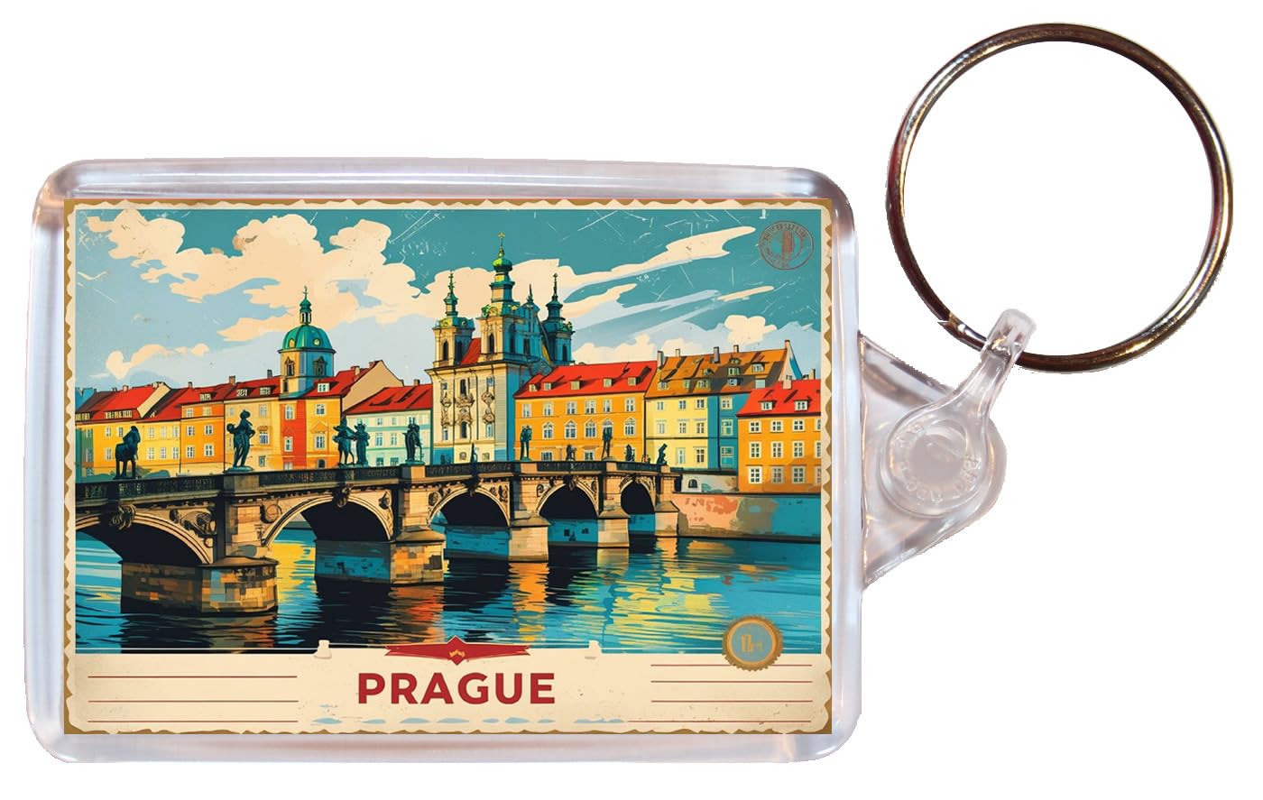 Baked Bean Store Prague - Czech Republic - Double Sided Keyring Artistic BBSKEY107