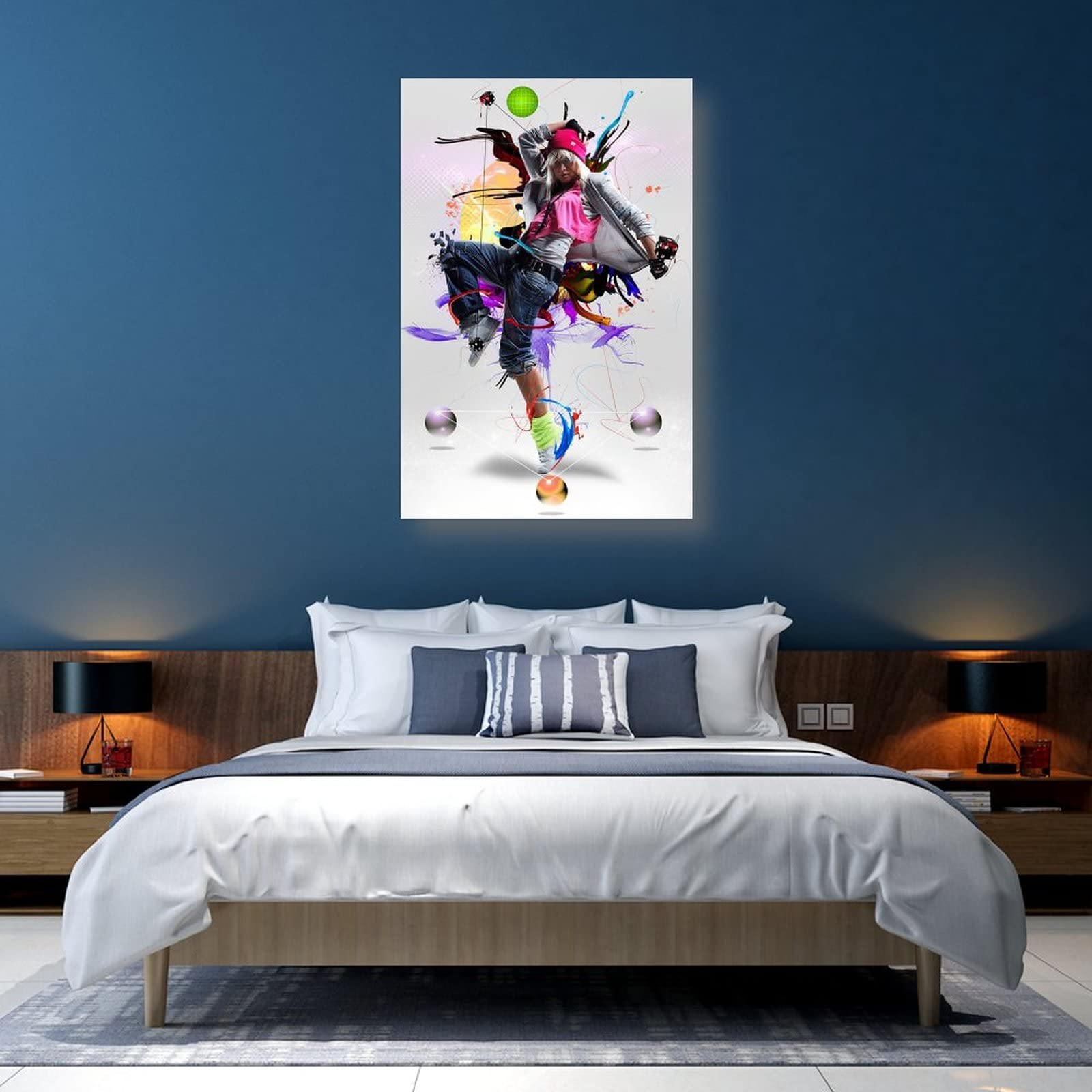 HipHop Dance Cool Girl - Poster artistico, su tela, da parete, 60 x 90 cm