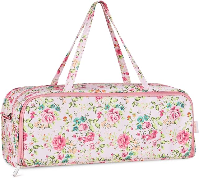 Coopay Knitting Bags for Wool and Needles Storage, Knitting Bag With Handy Compartment for Extra Long Knitting Needles and Hooks, Crochet Bag with Side Pocket, Knitting Organizer Lightweight Large