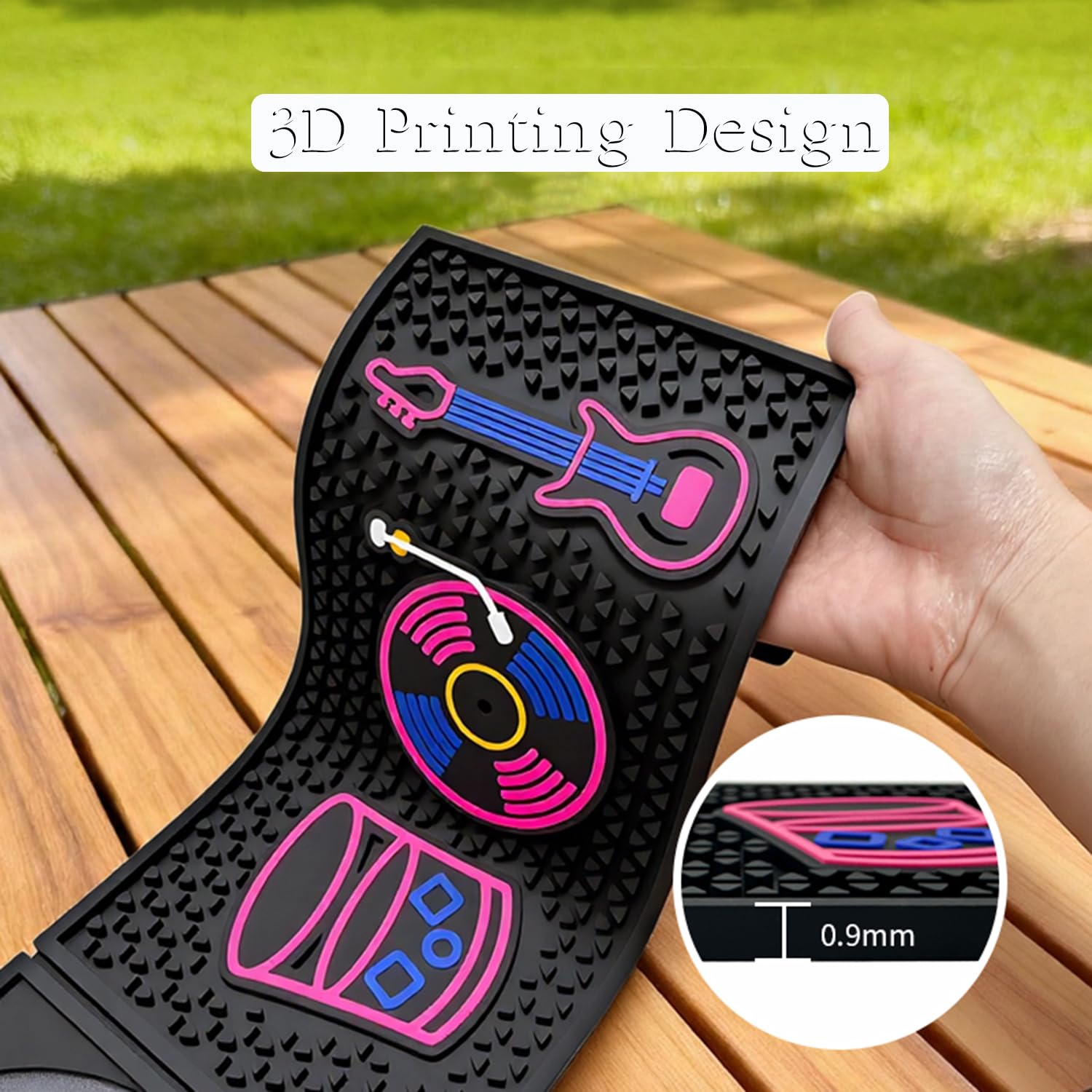 Barmatte,LIBRNTY Bar Service Mat (61.5 x 15.1 cm) Premium-Barmatte,Cocktail-Sets,Glas-Trockenmatte,strapazierfähige und stilvolle für Verschüttungen,Ideal für Kaffeemaschine & Küche