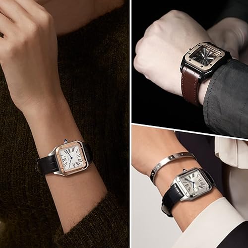 Miniatura 5 de Cierre desplegable de acero inoxidable de 0.709 in 0.827 in con hebilla plegable de mariposa, accesorios de repuesto para correas de reloj de cuero