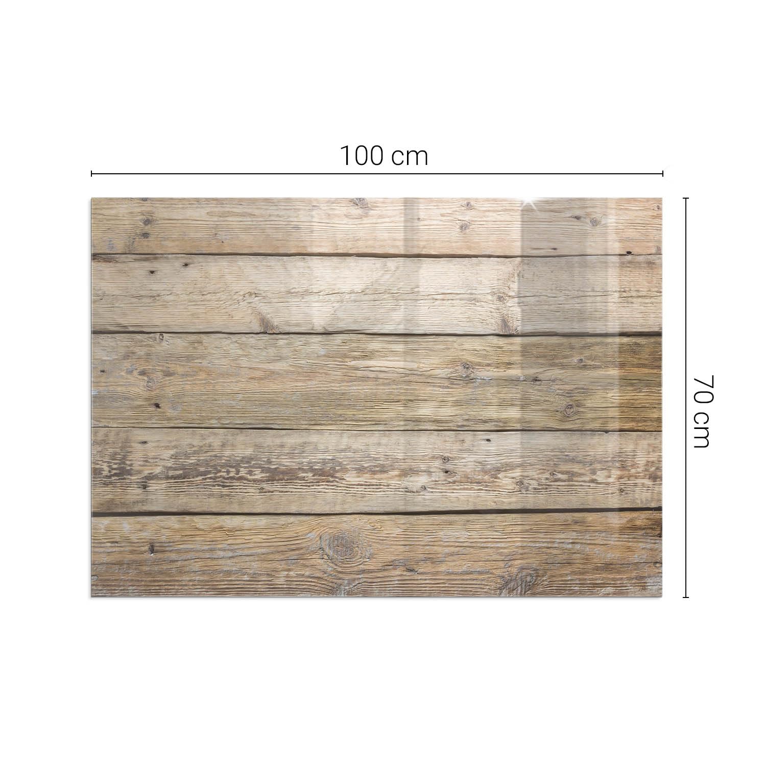 Piastra per camino e stufa 100x70 cm cm Resistente alle Alte Temperature Resistente a Scintille Design Elegante Protezione del Pavimento di Vetro Temperato Rotonda - Tavola di legno in disposizione