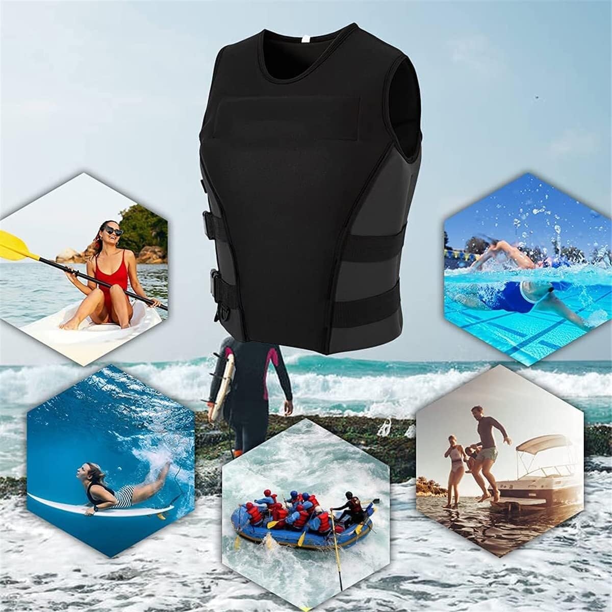 Chaleco salvavidas de alta flotabilidad for adultos, chaleco salvavidas de seguridad for natación, chaleco salvavidas for deportes acuáticos, dispositivo de rescate de emergencia, esencial for pesca e