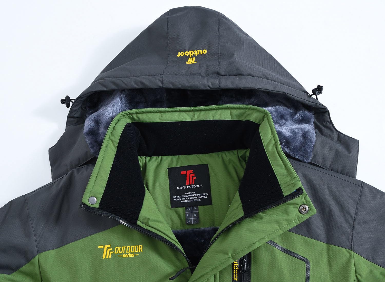 YSENTO Herren Skijacke Winterjacke Softshelljacke Wasserdicht Warm Gefüttert mit Abnehmbarer Kapuze
