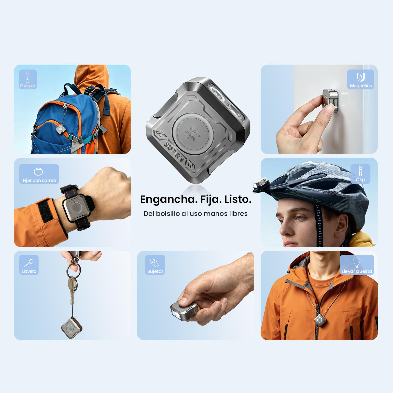 Sofirn SE1 Mini Linterna Llavero, Linterna EDC de 302 Lúmenes con Luz UV, Anillo RGB, Imán y USB-C, Recargable, Cuerpo Metálico CNC para Uso Diario, Emergencias, Camping y Exterior