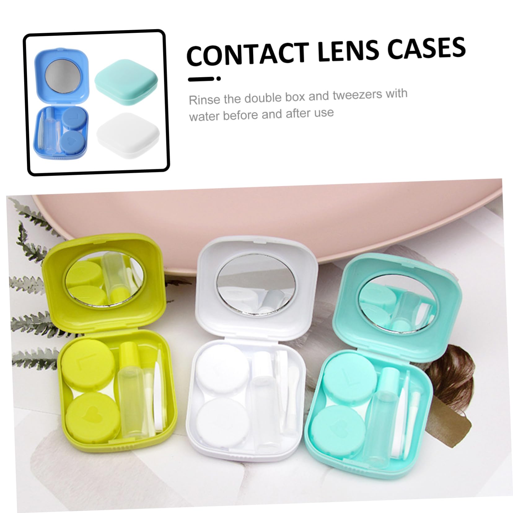 Healeved 15juegos Estuche De Lentes De Contacto De Contenedor y Duradero Almacenamiento Compacto para Uso Diario y Viajes Accesorio para Mantener Lentes Hidratadas
