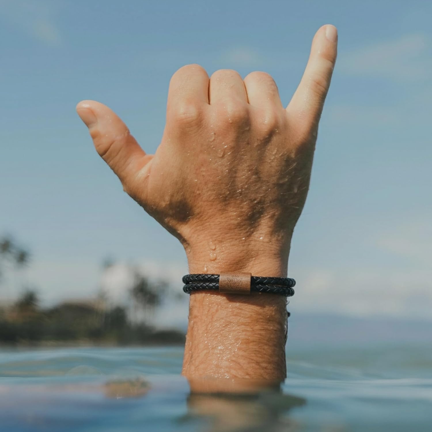 Rowdy Parrot FlexTech Adjustable Silicone Rope Bracelet: Waterproof, Sweatproof, Sunproof, Minimalist Surf, Golf Jewelry for Men - One Size Fits All
