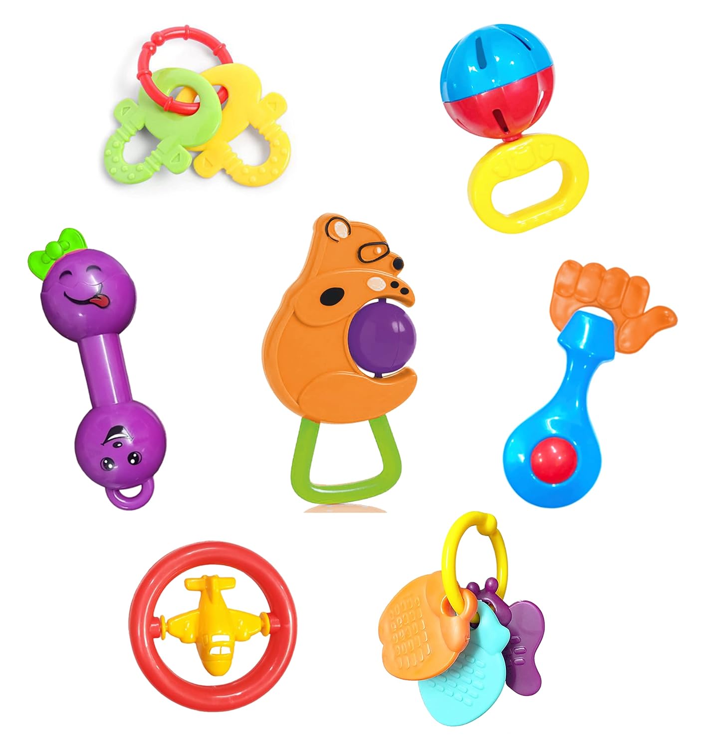 Little Innocents BPAFree Non Toxic Colorful Rattles for Baby (New Baby