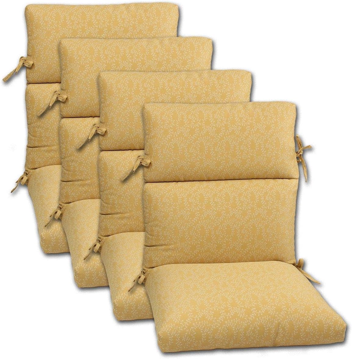 Comfort Classics Set of 4-22x44x5 Phifer’s GeoBella Indoor/Outdoor Fabrics Spice Island Coral CHANNELED Chair Cushion Inc.