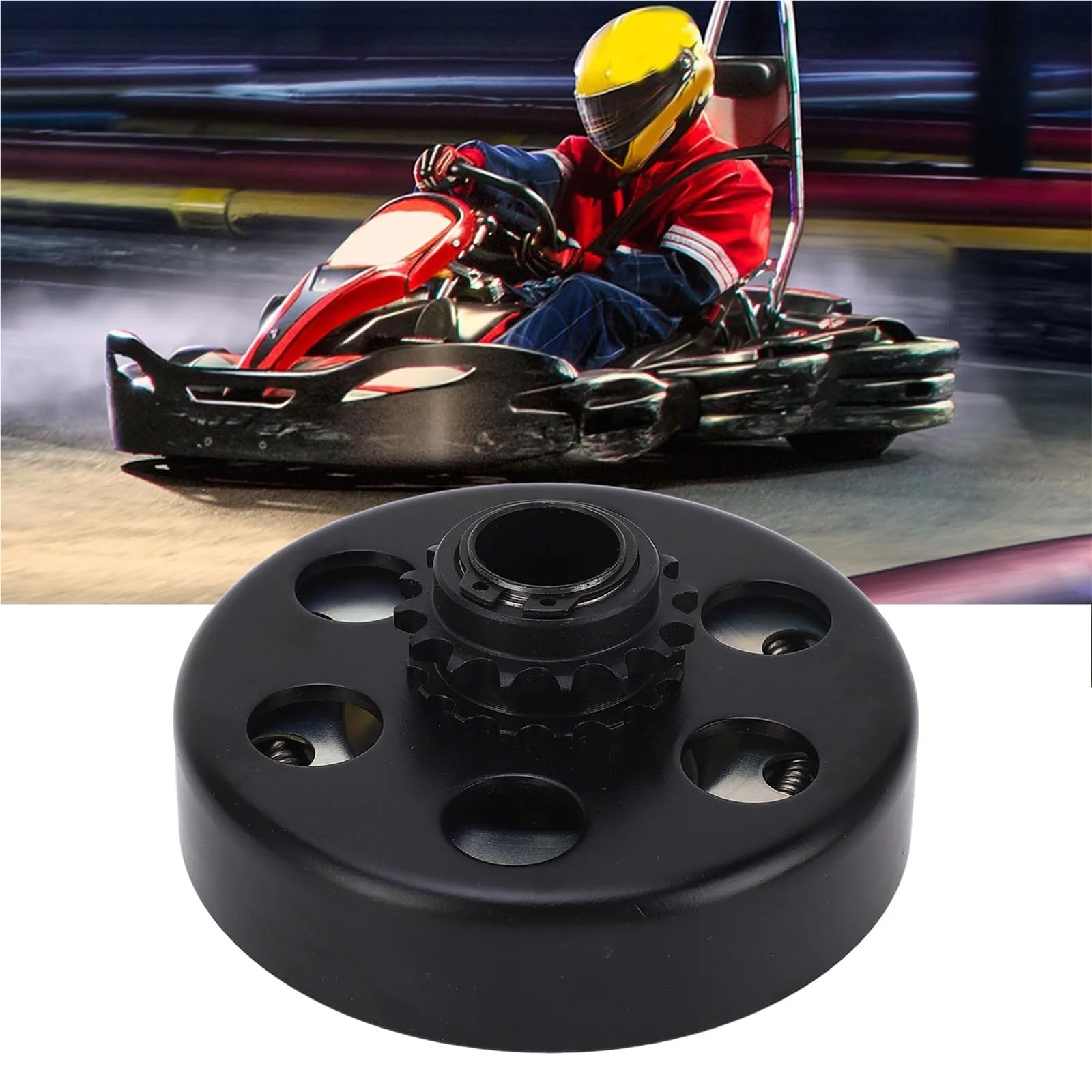 Kit frizione completa Frizione centrifuga da 20 mm, 16 denti, 16 denti, frizione per impieghi gravosi, adatta per mini go-kart con motore da 6,5 ​​CV e catena da 219 mm.