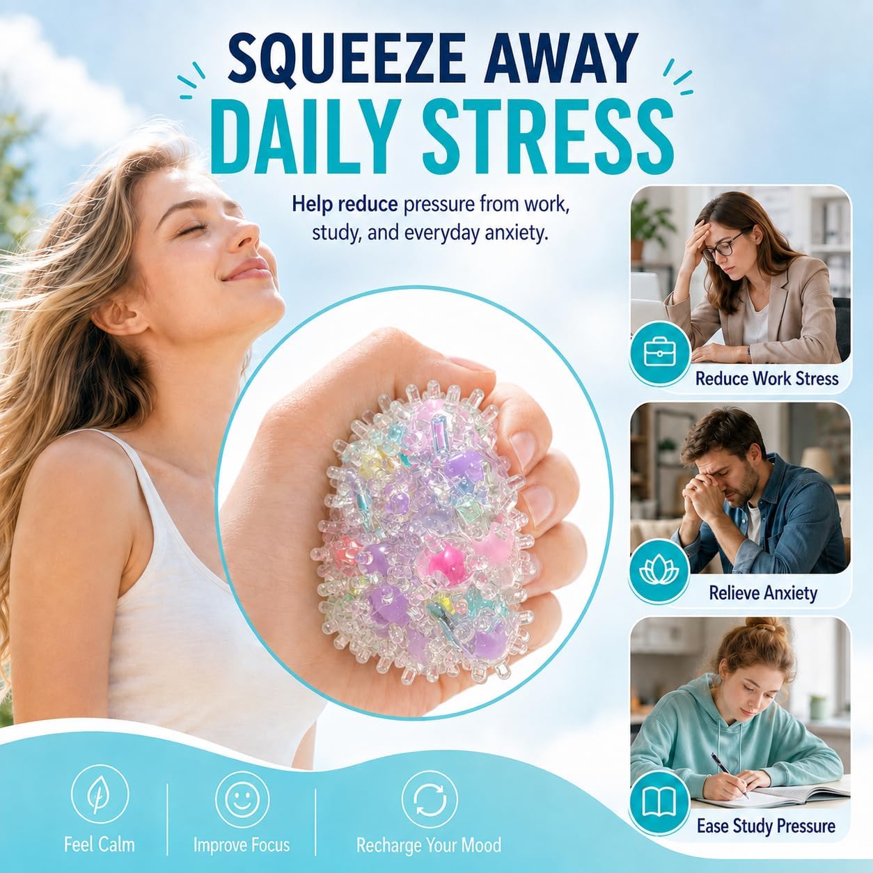 DIY Stress Ball Making Kit - Unique Squishy Skins, 10+ Varieties Fillers Include Animals, Fruits, Colorful Beads & Shapes, Vacuum Tool & Tools - Create Crunchy ASMR Sensory Anxiety Relief Desk Toy image 4