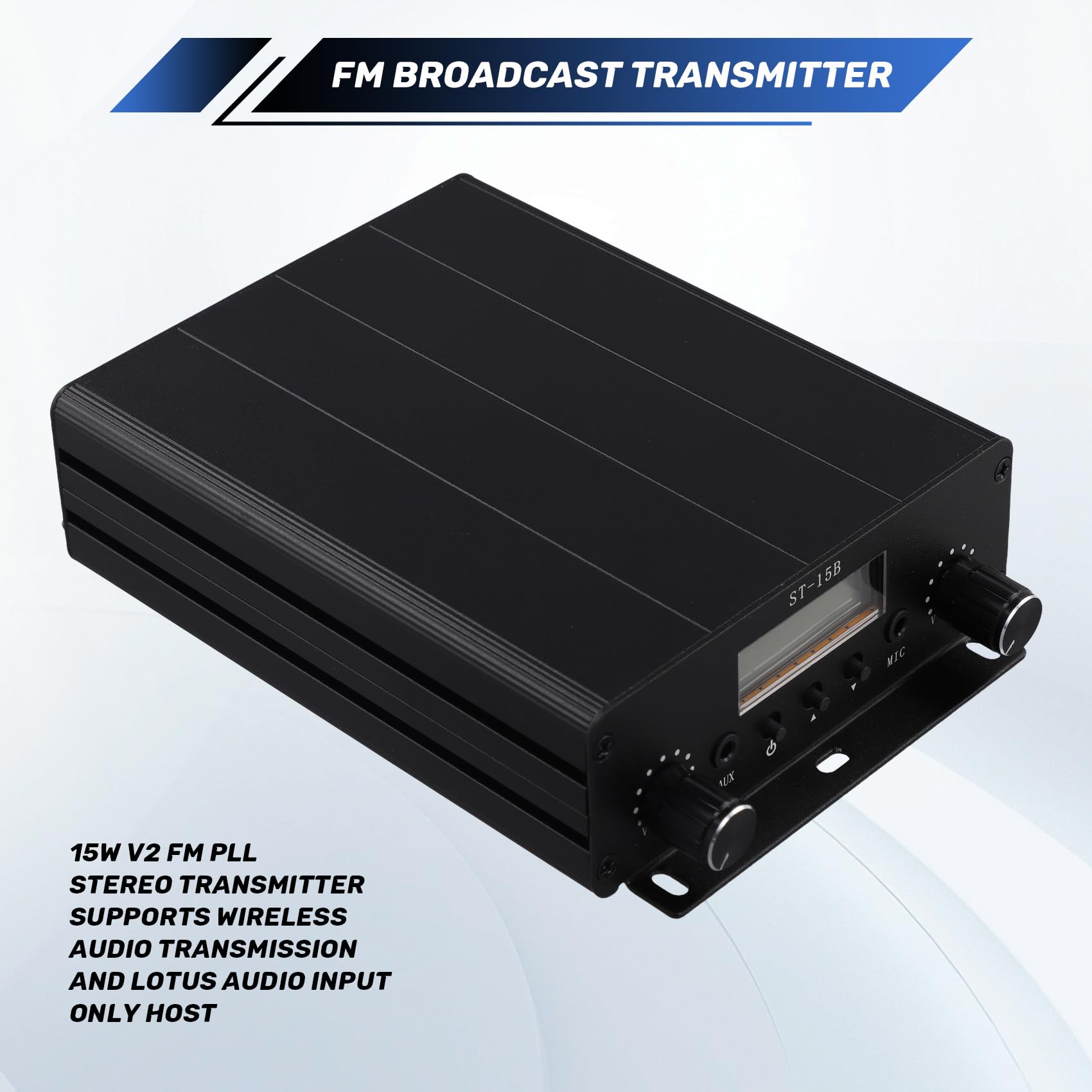 15W V2 FM PLL Stereo Transmitter V2 15W 87-108MHZ Émetteur FM Émetteur FM Broadcast Transmetteur Stéréo FM Transmetteur Broadcast BNC