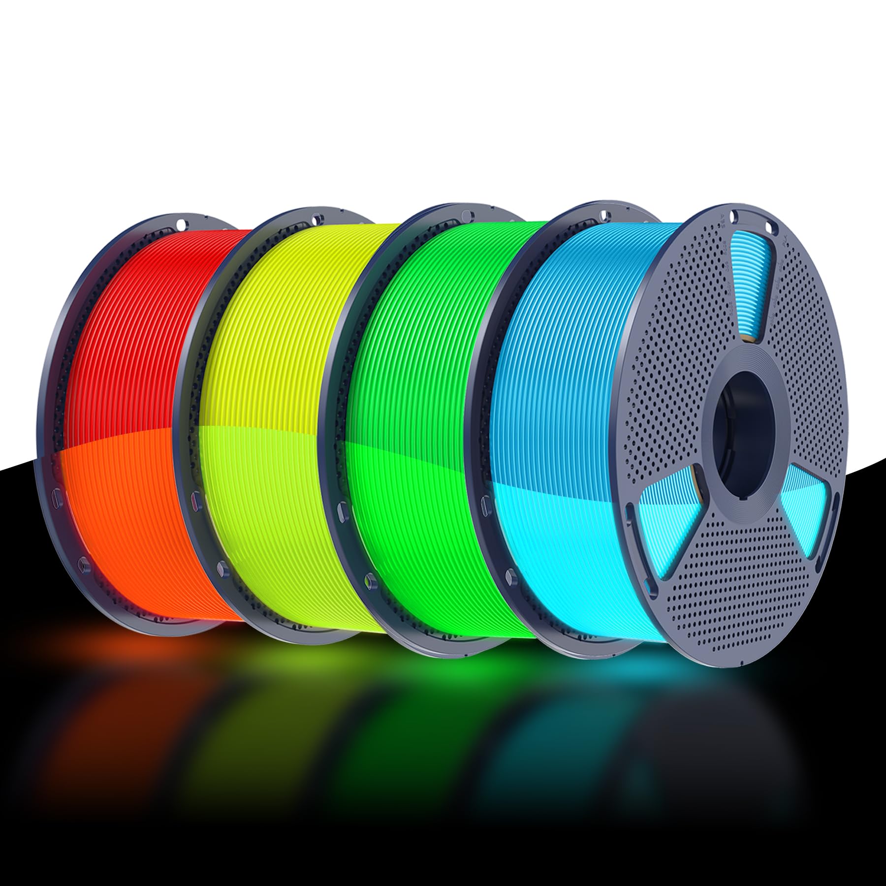 SUNLU PETG Glow in Dark Filament,4kg(Glowing Blue/Green/Red/Yellow)