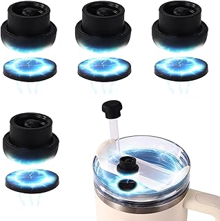 4pcs Magnetic Straw Caps, Straw Toppers for Stanley Tumbler Cover Cap Fit All 0.24-0.4 Inch Cup Accessories for Hiking Climbing Outdoor Activities (Black)