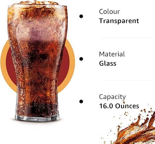 Miniatura 4 de Coca Cola Libbey - Juego de 4 vasos verdes con 20 popotes, capacidad de 16 34 onzas, juego de vasos de coca cola, perfecto para refrescos y más,