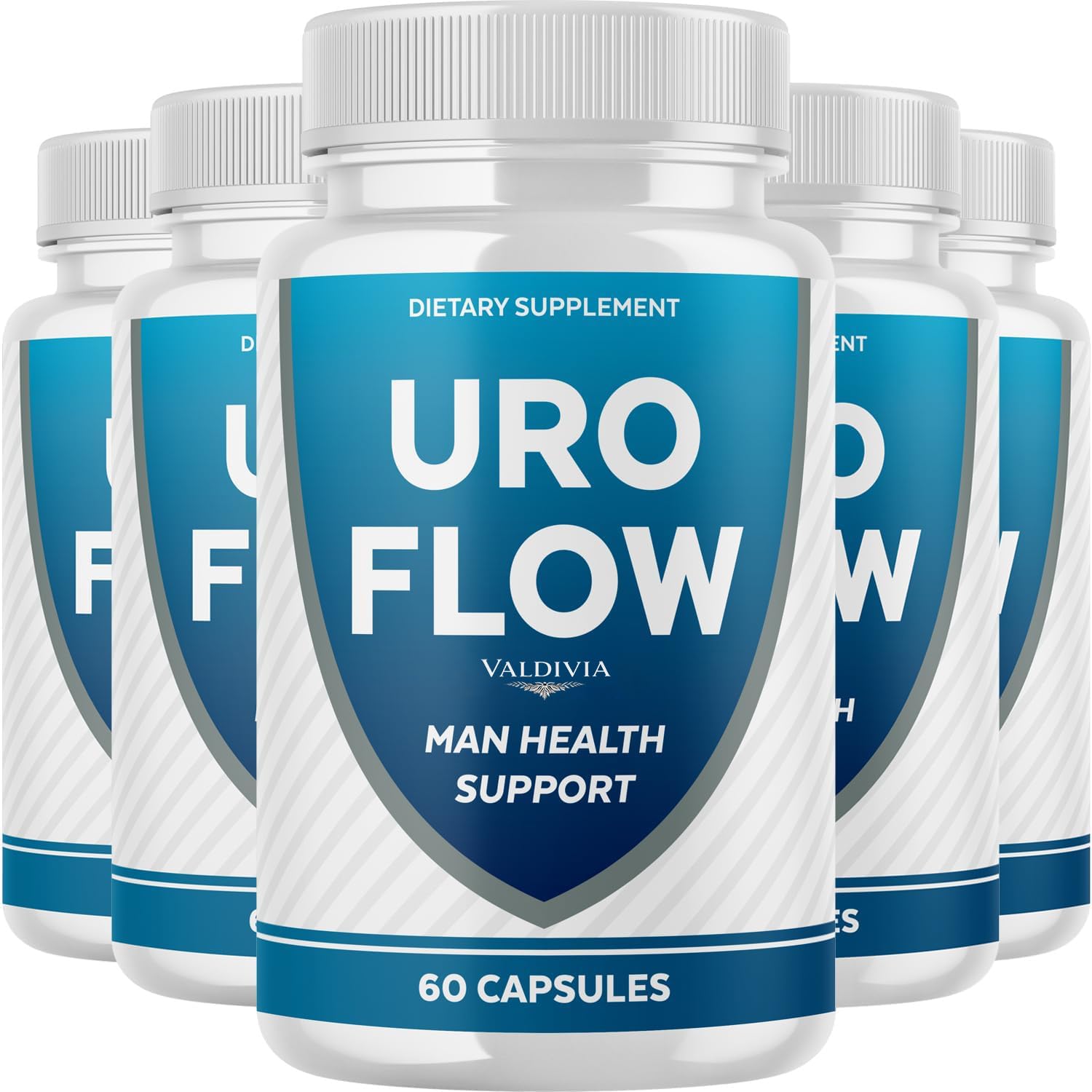 Valdivia (5 Pack) UroFlow Capsules – All Natural UroFlow Supplement Pills for Maximum Strength, Premium URO Flow Official Reviews (300 Capsules)