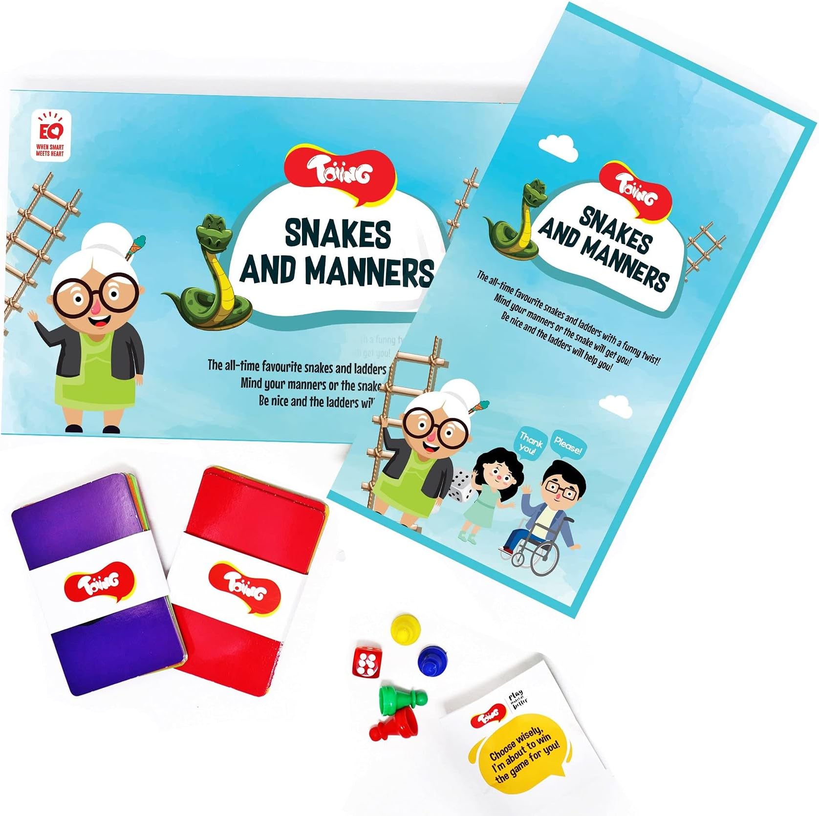 Toiing Snakes and Manners | Learn Good Habits and Manners | Snakes and Ladders Game with a Twist | Learning Family Board Game | Birthday Gift for Kids Age 4 to 8 Years