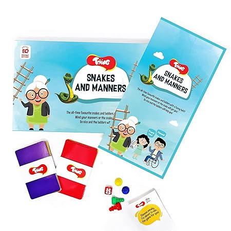 Toiing Snakes and Manners - Snakes and Ladders with A Twist to Learn About Habits & Manners for 5 to 8 Year Old Kids