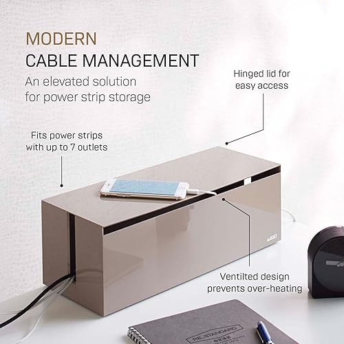 Miniatura 2 de YAMAZAKI Home Cable Box-Outlet Cable Organizador de almacenamiento, protector de cubierta