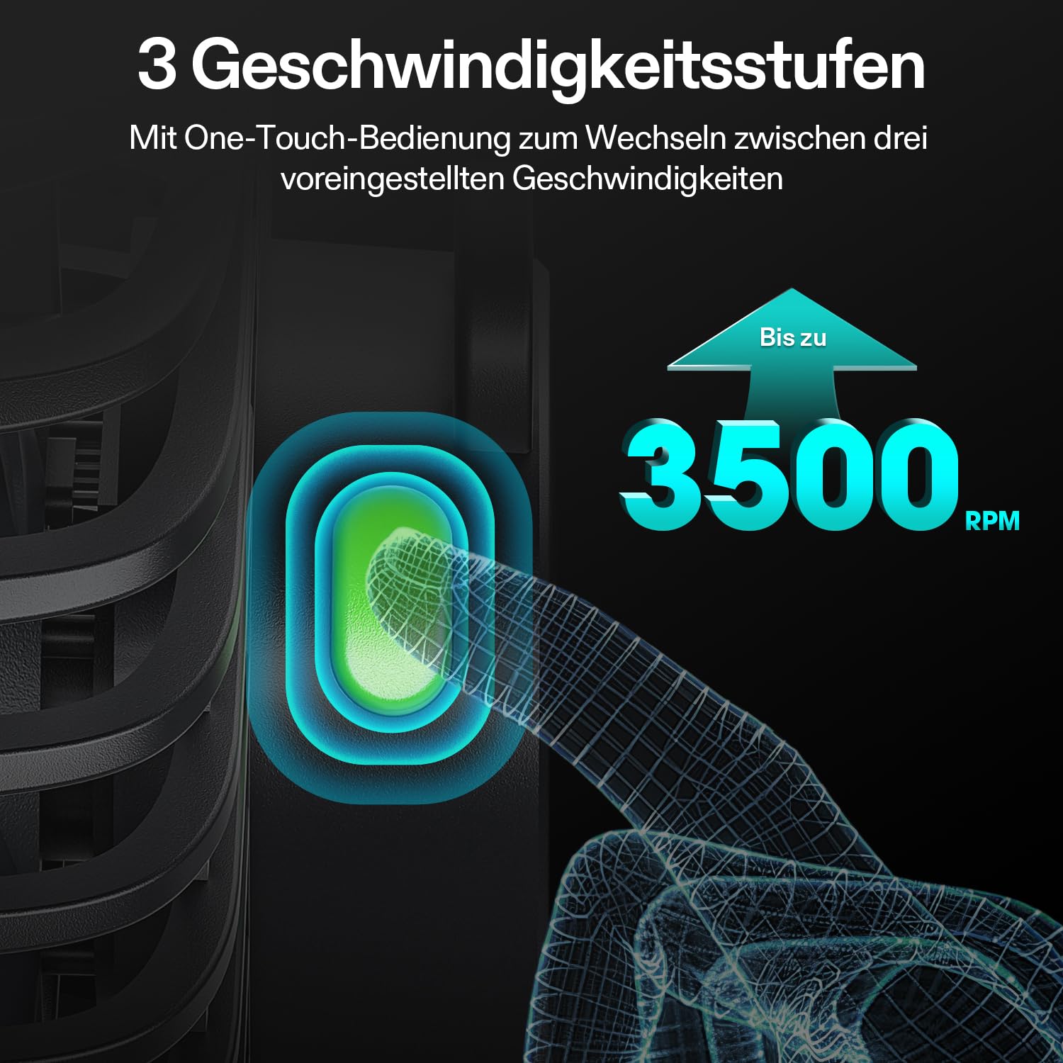 VIVOSUN AeroWave D4 10cm Grow Ventilator Clip Ventilator Grow mit Haken, 3 Geschwindigkeiten, Starker & Leiser Luftstrom, Luftstromwinkel Einstellbar für Hydrokultur, Zirkulation, Kühlung, 1 Pack