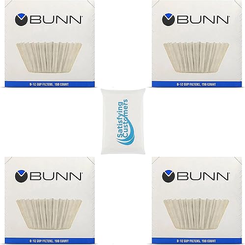 Filtro de café BUN Paquete de 4 100 piezas por paquete Más alto Revestimiento inferior plano Papel de calidad para la mayoría de cafeteras