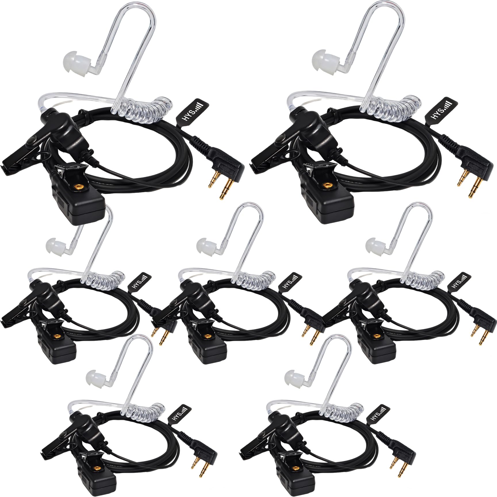 HYS Überwachungs-Headset, Ohrhörer mit klarer Akustikspule, Ohrhörer, Audio-Kit, Walkie-Talkie-Headset mit Mikrofon für Baofeng UV-5R, UV-82, Kenwood, 2-polig, Amateur-2-Wege-Radio