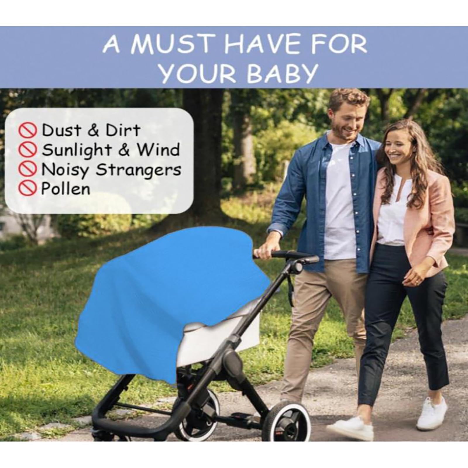 2 Pcs Feeding Covers for Nursing, Nursing Cover for feeding, 25.6*37.4 in Feeding Cover Discreet Nursing Cover, Include towel and Pouch for Public Feeding and On-the-Go Convenience,Gift for New Moms(Blue) - Image 3 thumbnail