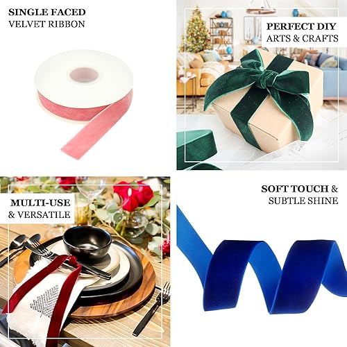 Miniatura 3 de Efavormart - Bobina de cinta de terciopelo de una sola cara roja de 1 pulgada, suministros de manualidades, rollo de cinta de terciopelo y nailon