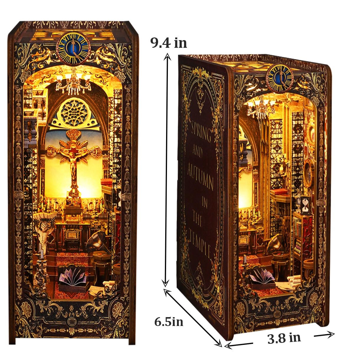 ETKVR Kit per Book Nook, kit per adulti fai da te Booknook casa delle bambole, puzzle 3D in legno fai da te, fermalibri con inserto in miniatura per la decorazione della casa