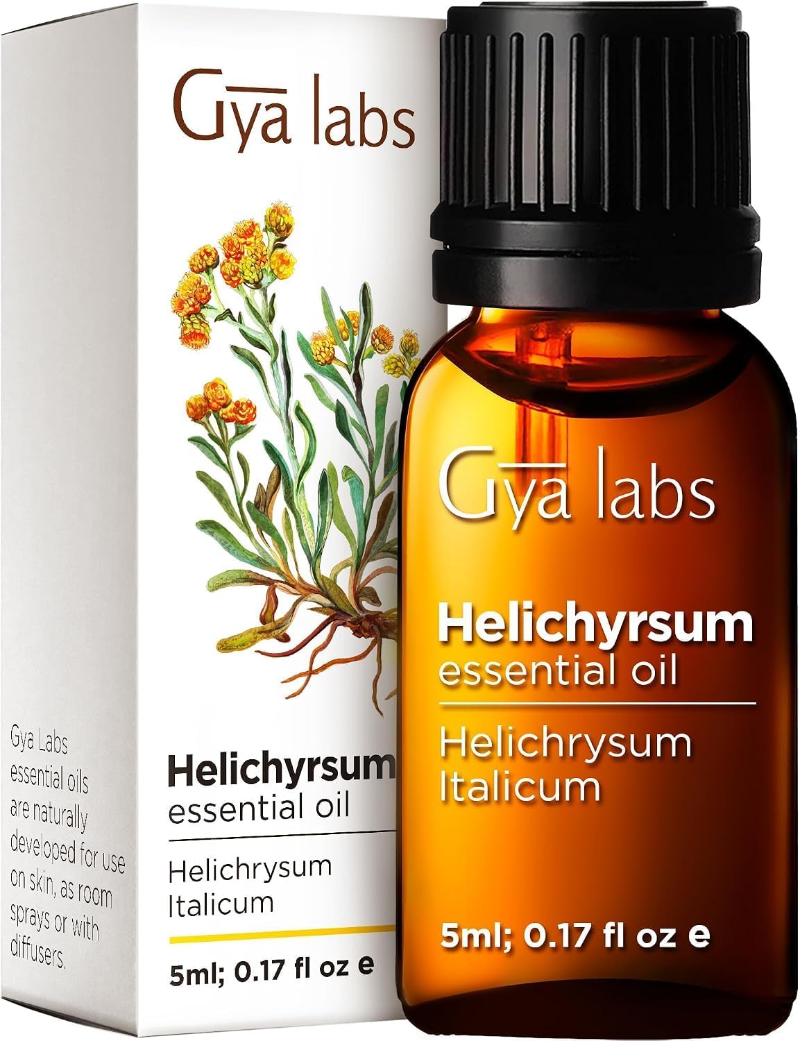 Gya Labs Helichrysum Essential Oil for Skin, Diffuser & Aromatherapy - 5 ml
