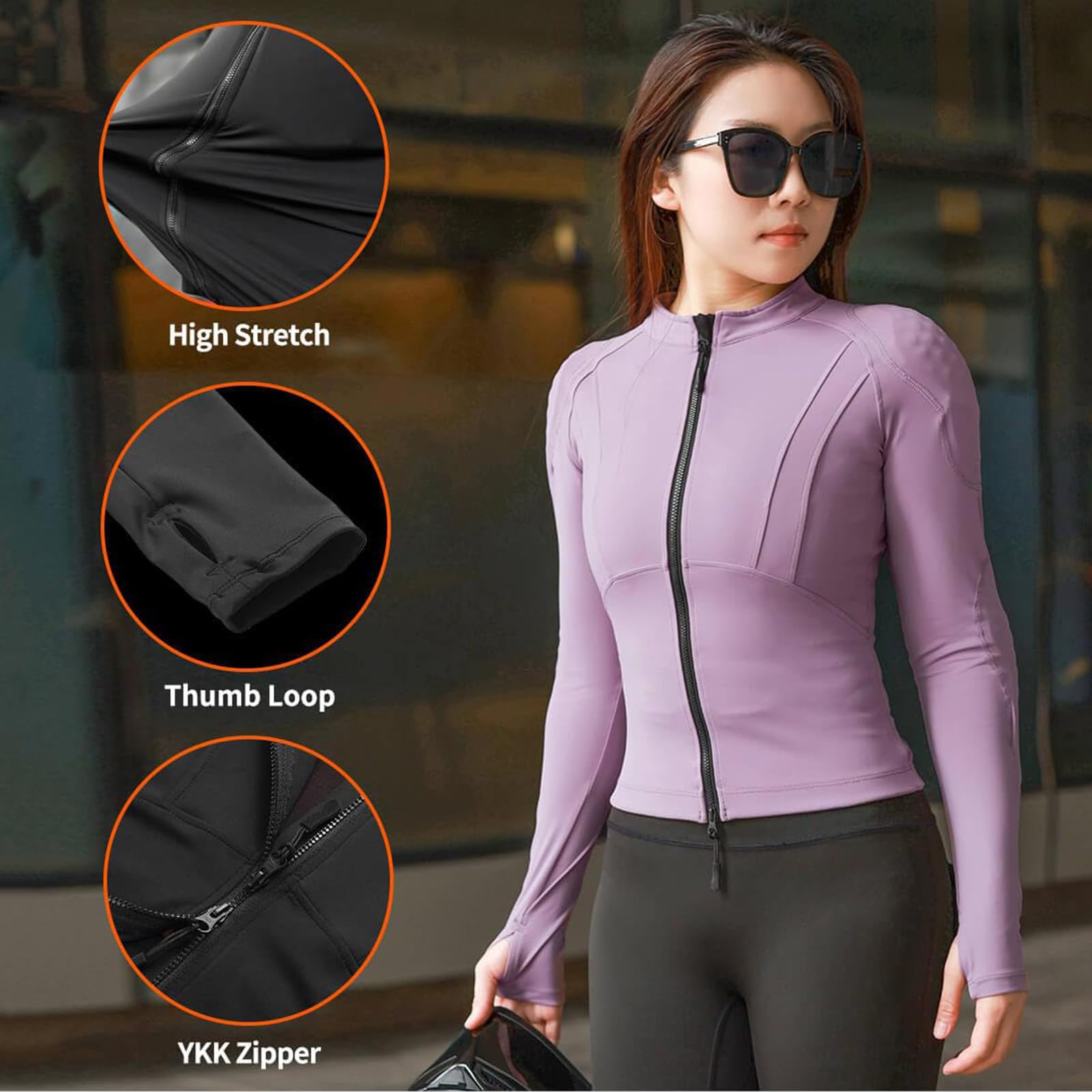Giacca Moto Estiva Donna con Protezioni CE Rimovibili, Top Ibrido Palestra Fitness Riflettente Equipaggiamento Protettivo Camicia Snellente Traspirante per Pendolare Urbano Sport