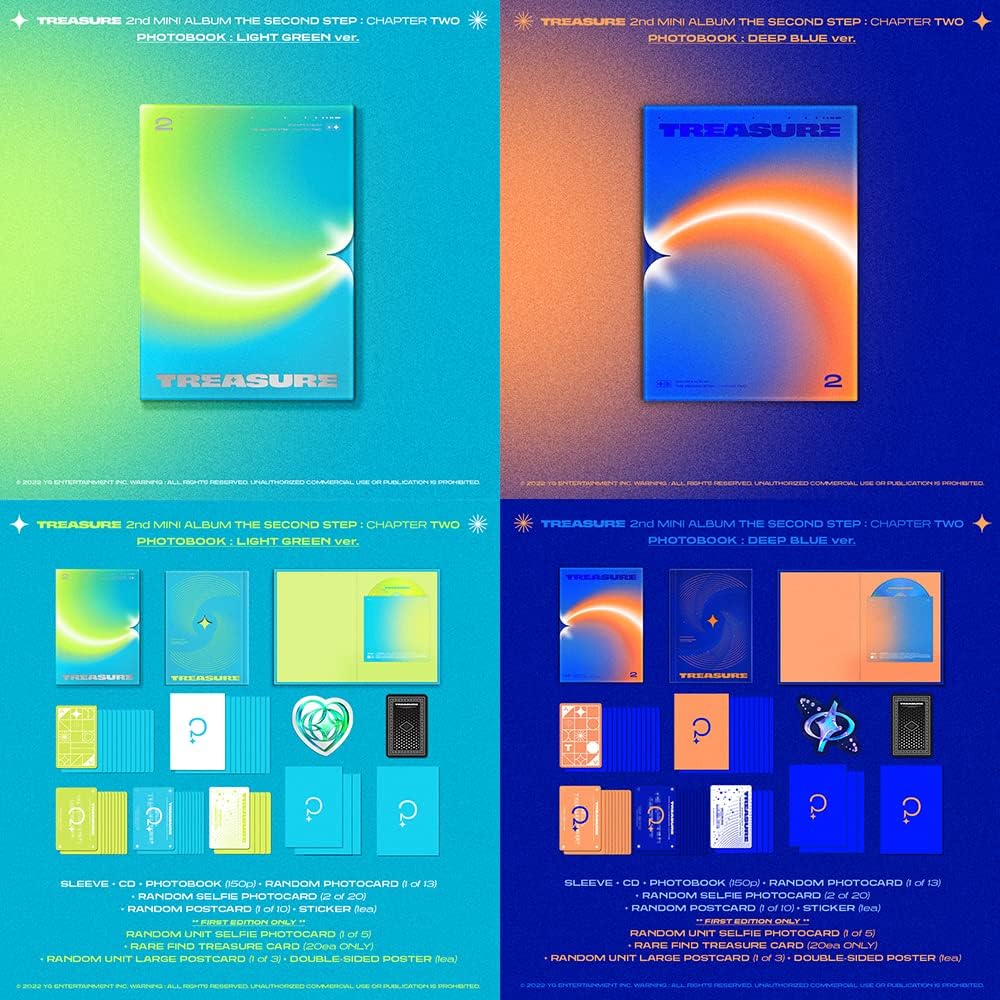 TREASURE 2nd MINI ALBUM [THE SECOND STEP : CHAPTER TWO] PHOTOBOOK ( SET ver ) + Pre-order benefit + Folded poster