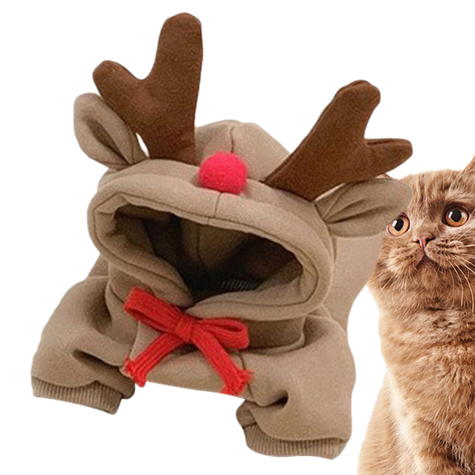 Hoodie for Dogs | Christmas Puppy Reindeer Costume,Cold Weather Clothes Pet Apparel for Daily Wear Birthday Party Holiday Gathering Indoor Activities
