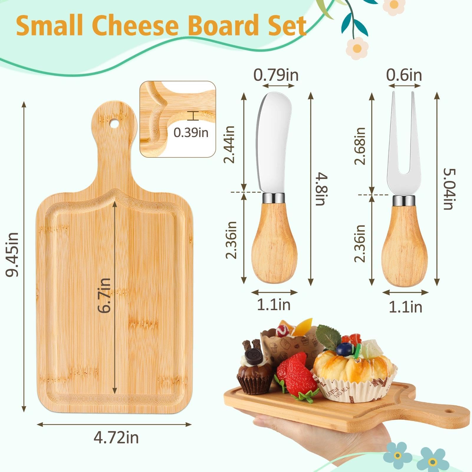 Regalos de 3 piezas para baby shower (6 juegos) para premios de invitados, premios de despedida de soltera para ganadores del juego, juego de regalo de tabla de queso con tablas de embutidos