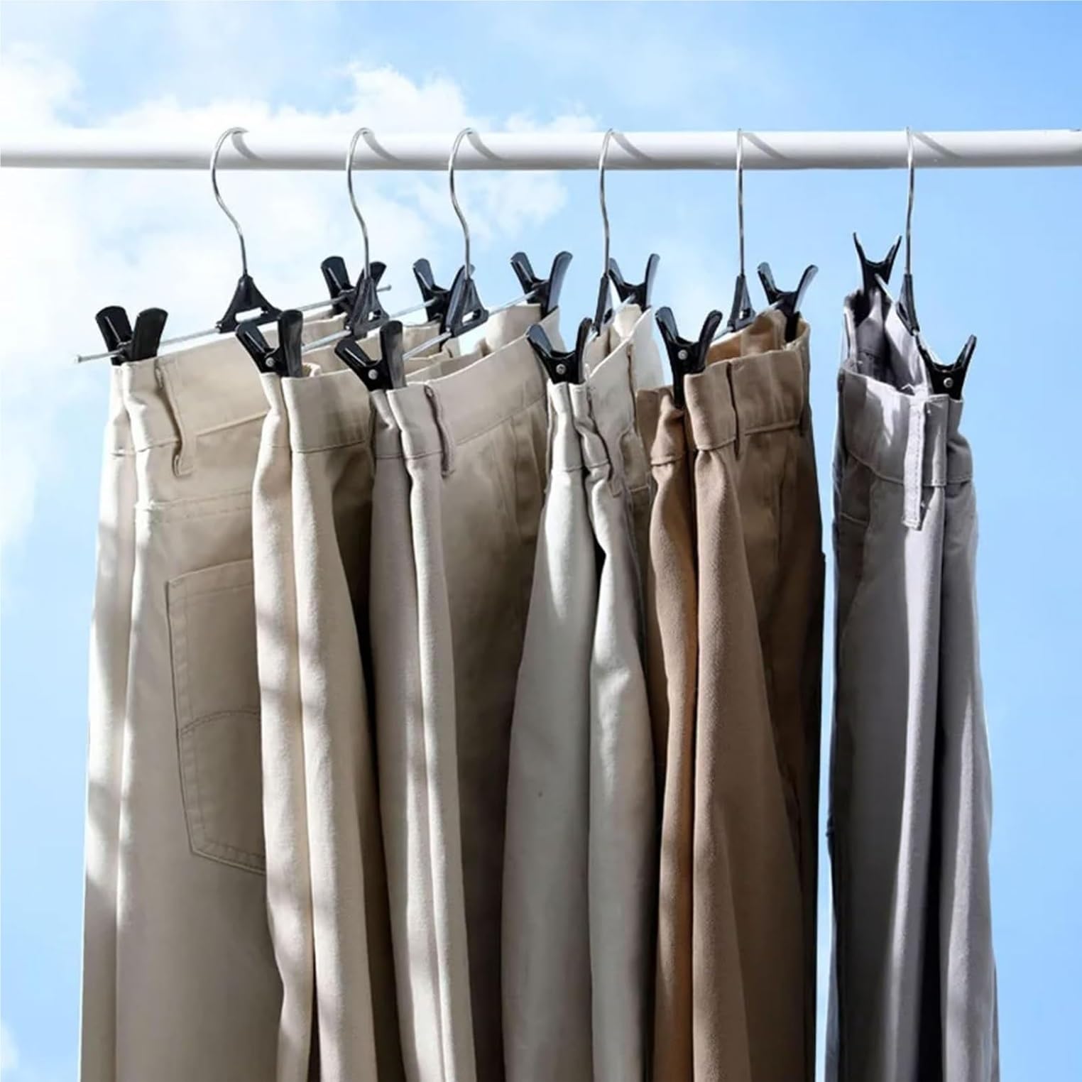 Perchas Camisas Perchas De Clip De Metal para Ropa, Pantalones Costeros, Falda, Vestido, Perchero, Perchero para Colgar Ropa, Calcetines, Sujetadores Hombros para Perchas(5pcs)