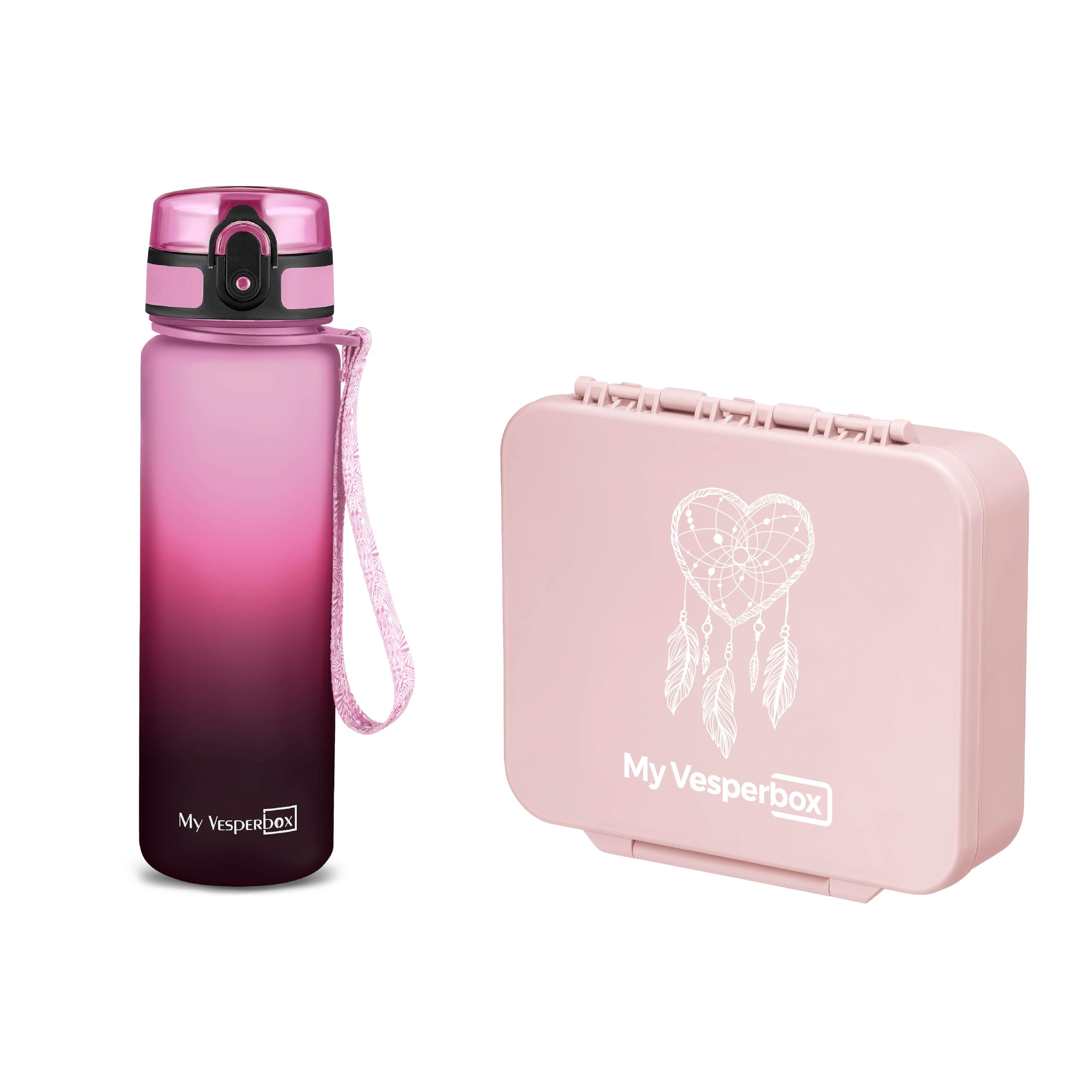 My Vesperbox Liv Set – Brotdose & 500ml Trinkflasche für Kinder – auslaufsicher & BPA-frei – Lunchbox für Schule & Kindergarten - Bento Box Set - Made in Germany