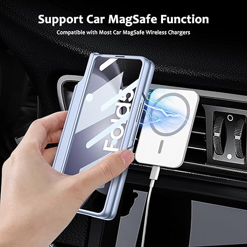 Miniatura 8 de DOOTOO - Funda para Samsung Galaxy Z Fold 5, soporte para bolígrafo S, cobertura magnética de bisagra compatible con MagSafe, protector de pantalla