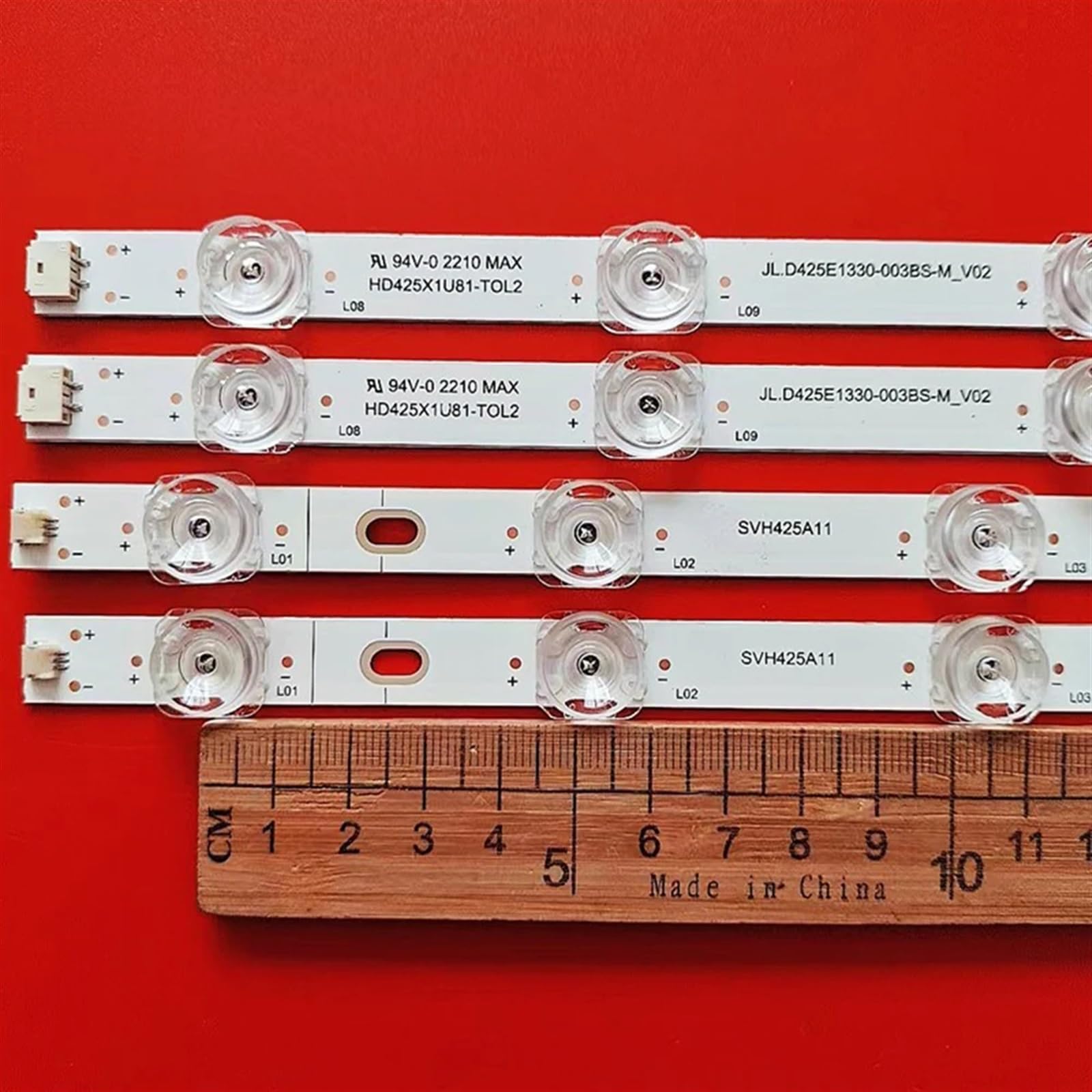 4TV (16 Pezzi) Striscia di retroilluminazione a LED Compatibile for Hisense JL.D425E1330-003BS-M_V02 43 "TV 43R6E3 43h6g 43R6090G 43H6570G 43R6000GM 14 Lampada (Color : 16PCS(4TV))