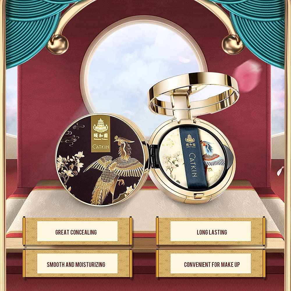 Catkin 2Pcs Makeup Set Includes BB Cream Air Cushion Foundation C02 and Cheek Blush C04