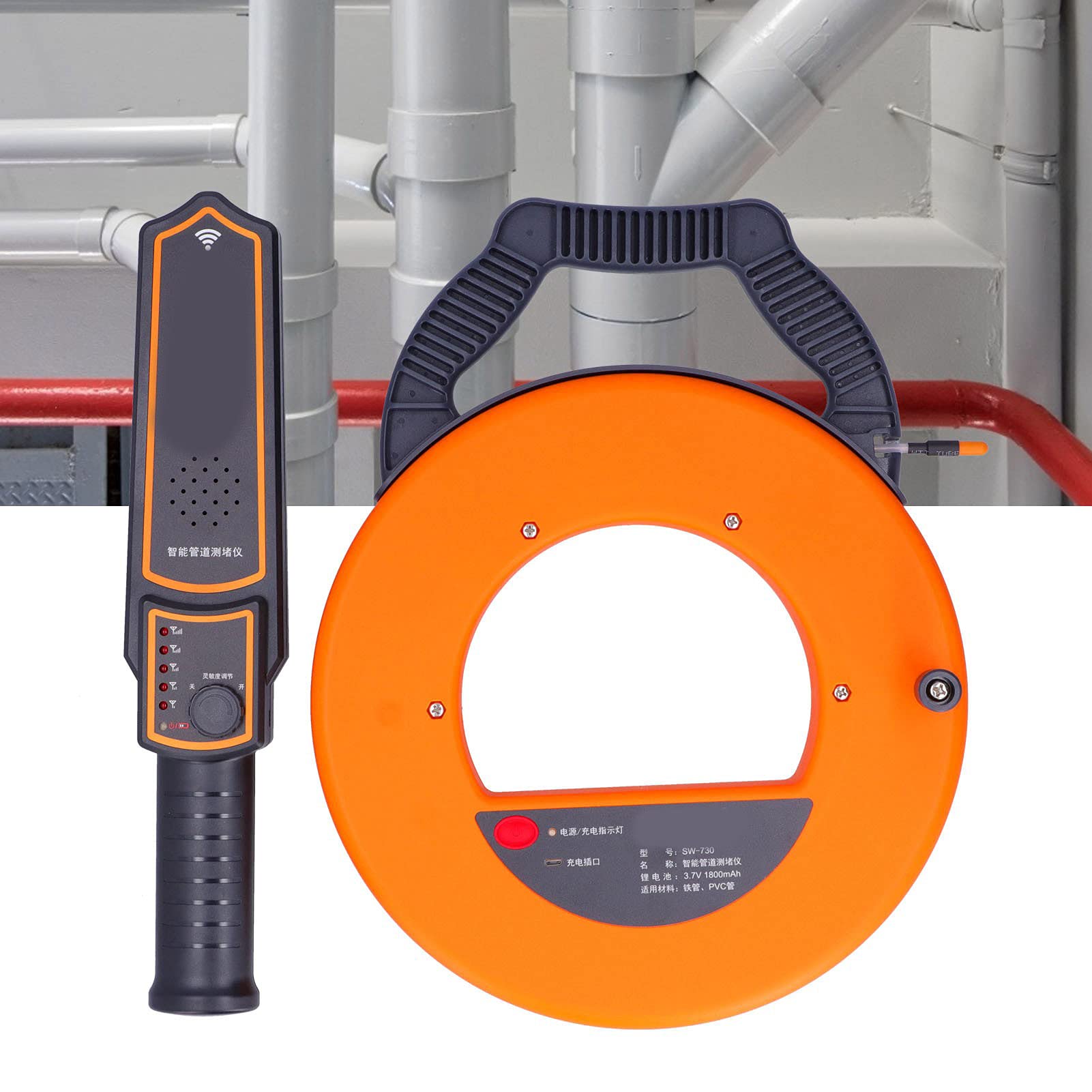 Localizzatori Di Tubi, Rilevatore Di Blocco Dei Tubi Dell'acqua Per Strumenti Idraulici Per Scanner A Parete In Metallo In Plastica 20 M - 6