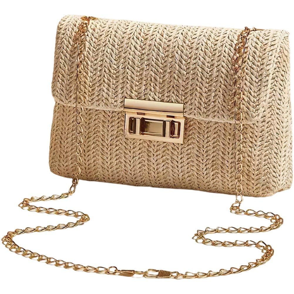Casiler Handmade Rattan Woven Bag, Summer Crossbody Purse for Women Beach Leisure Daily Casual Outfit