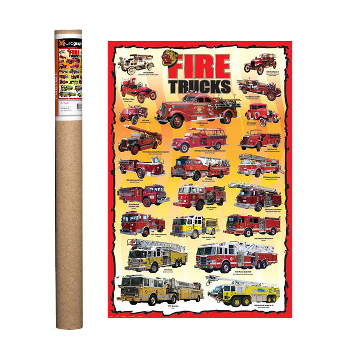 Amazon.com: Fire Trucks Kids, Poster 36 x 24 inch by Eurographics
