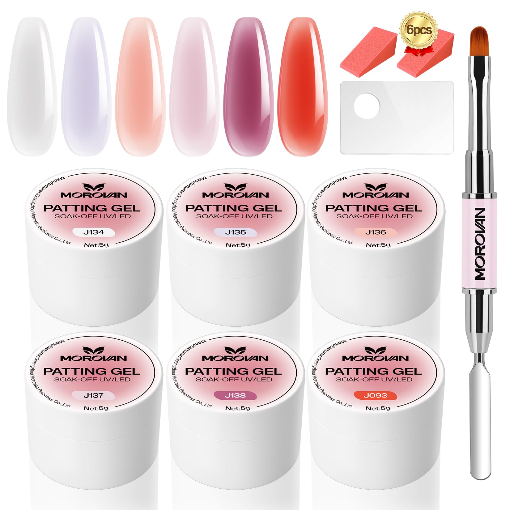 Morovan Gel Nail Polish Kit 6 Colors Gradient Manicure Painting Gel